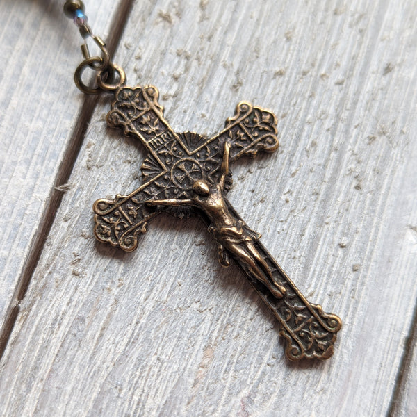 Custom Order for Cindy - Mystic Jasper & Hematite True Bronze Rosary inspired by St. Hildegard of Bingen