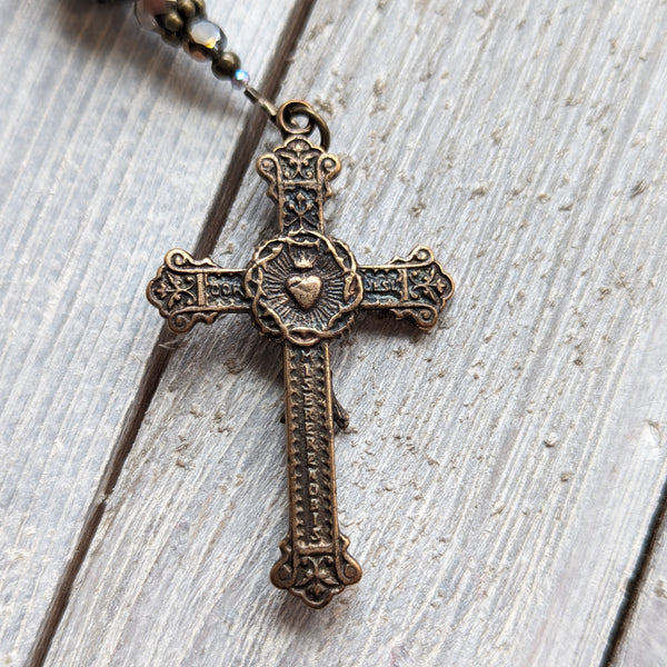 Custom Order for Cindy - Mystic Jasper & Hematite True Bronze Rosary inspired by St. Hildegard of Bingen