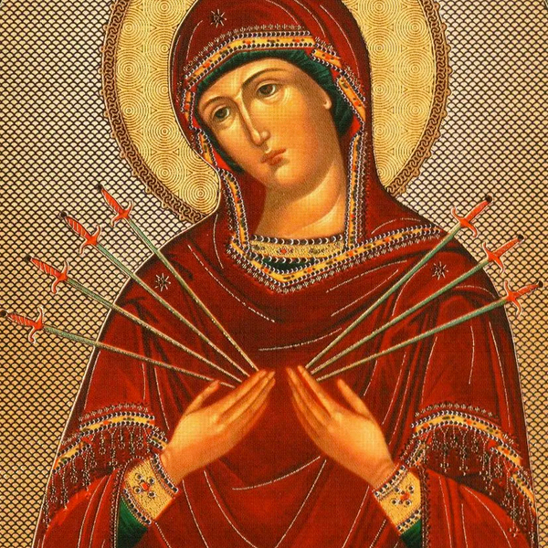 Our Lady of Sorrows Servite Rosary - Seven Sorrows of Mary Chaplet- Jade, Quartz, True Bronze