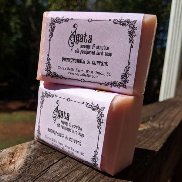 AGATHA cold process lard soap - Pomegranate & Currant Cold Process Lard Soap