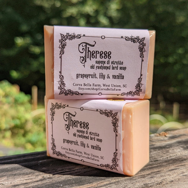 THERESE cold process lard soap - Grapefruit, Lily & Vanilla