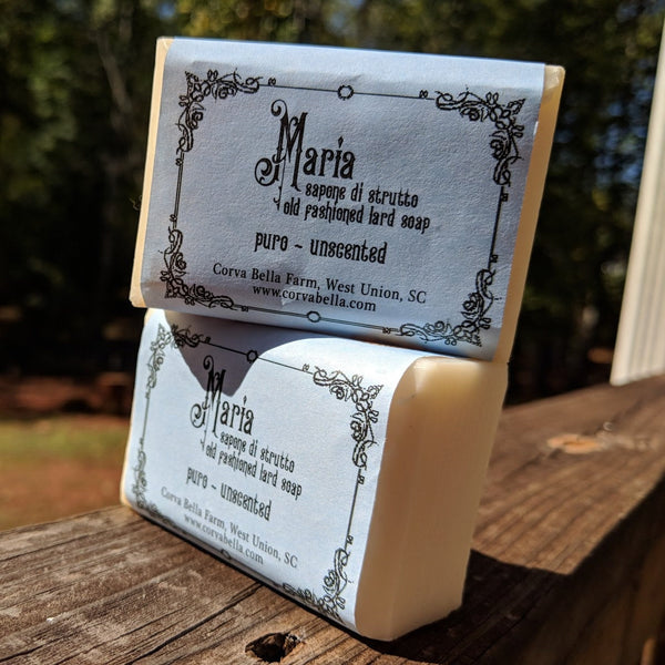 Pure & Unscented cold process lard soap - Great for sensitive skin!