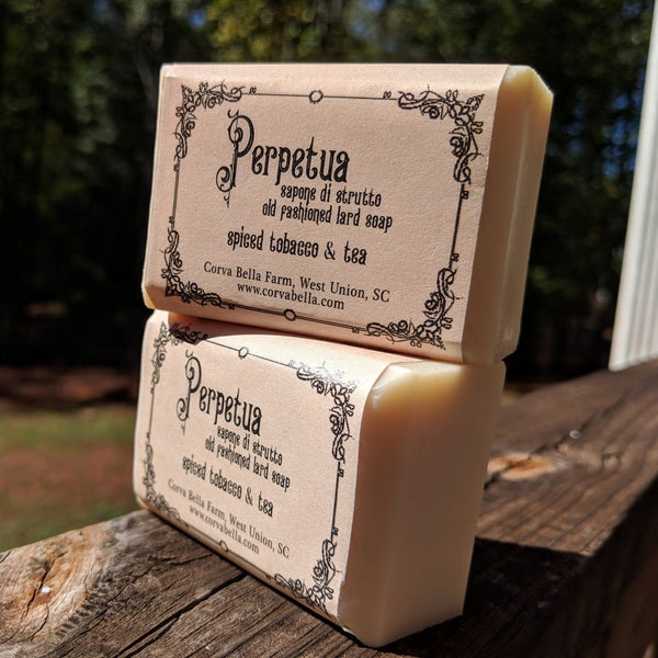 PERPETUA (*)  cold process lard soap - Spiced tobacco & Tea