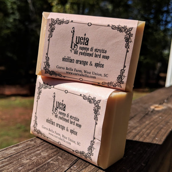 LUCIA (*) cold process lard soap - Sicilian Orange & Spice
