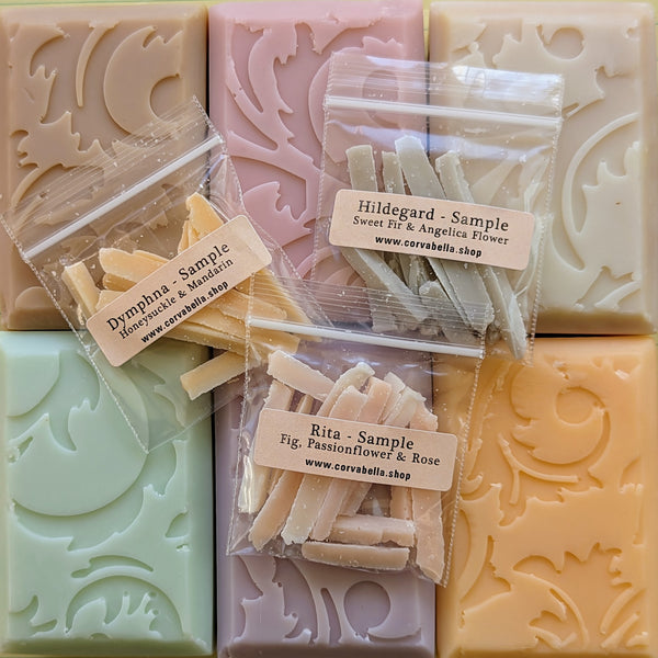 MONICA  lard soap - Pear & Vanilla (Reduced price FULL SIZE bars due to corner damage, SAMPLES AVAILABLE)