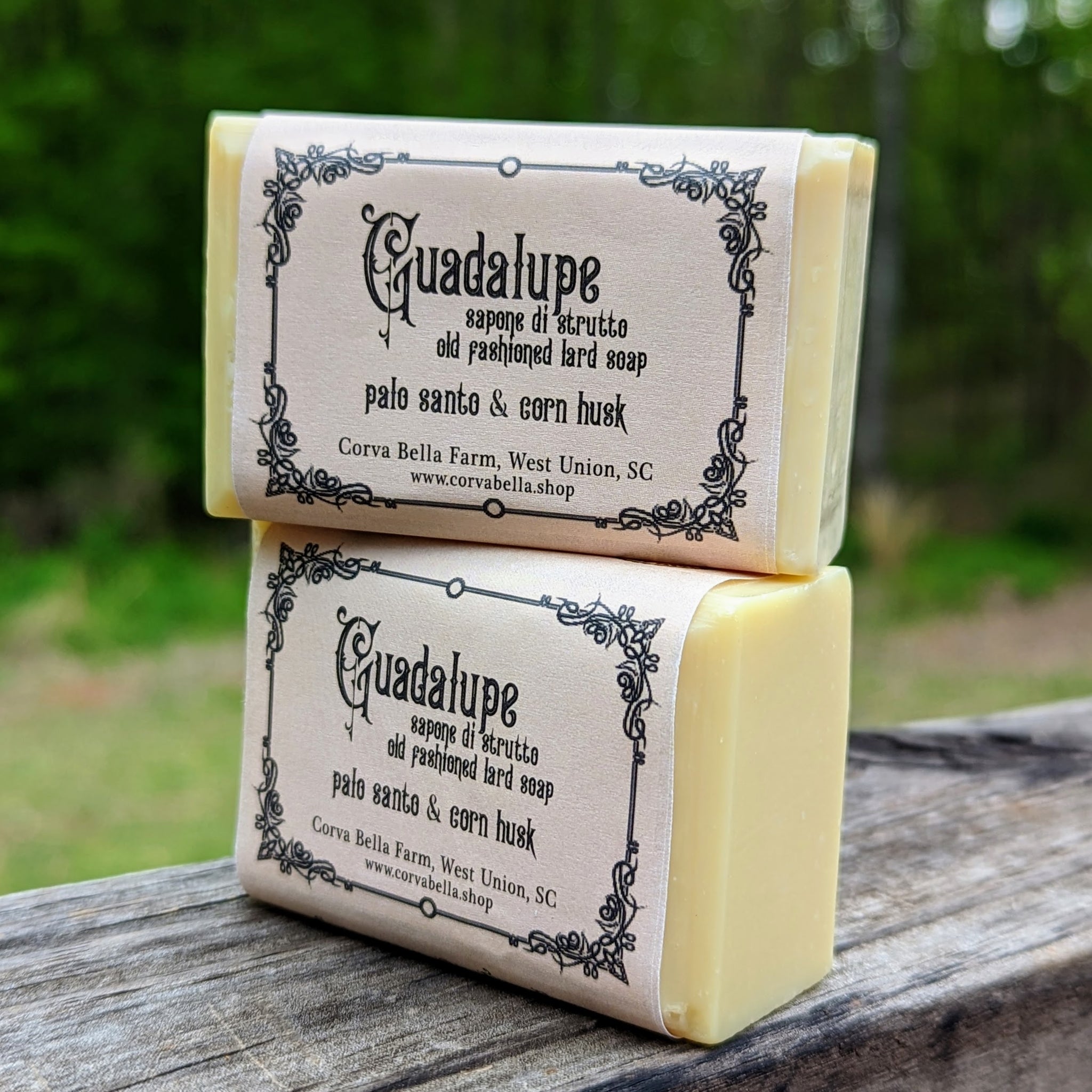 GUADALUPE lard soap - Palo Santo & Corn Husk (FULL SIZE, SAMPLES AVAILABLE)